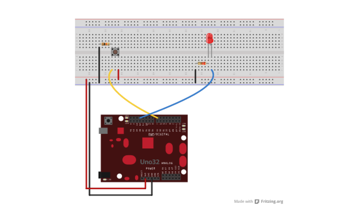 LED controlado por botón
