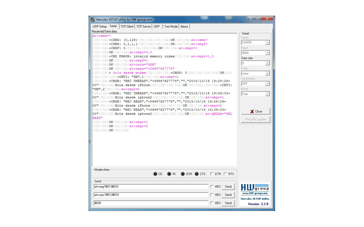 Control de SMS desde Modem M95 Quectel
