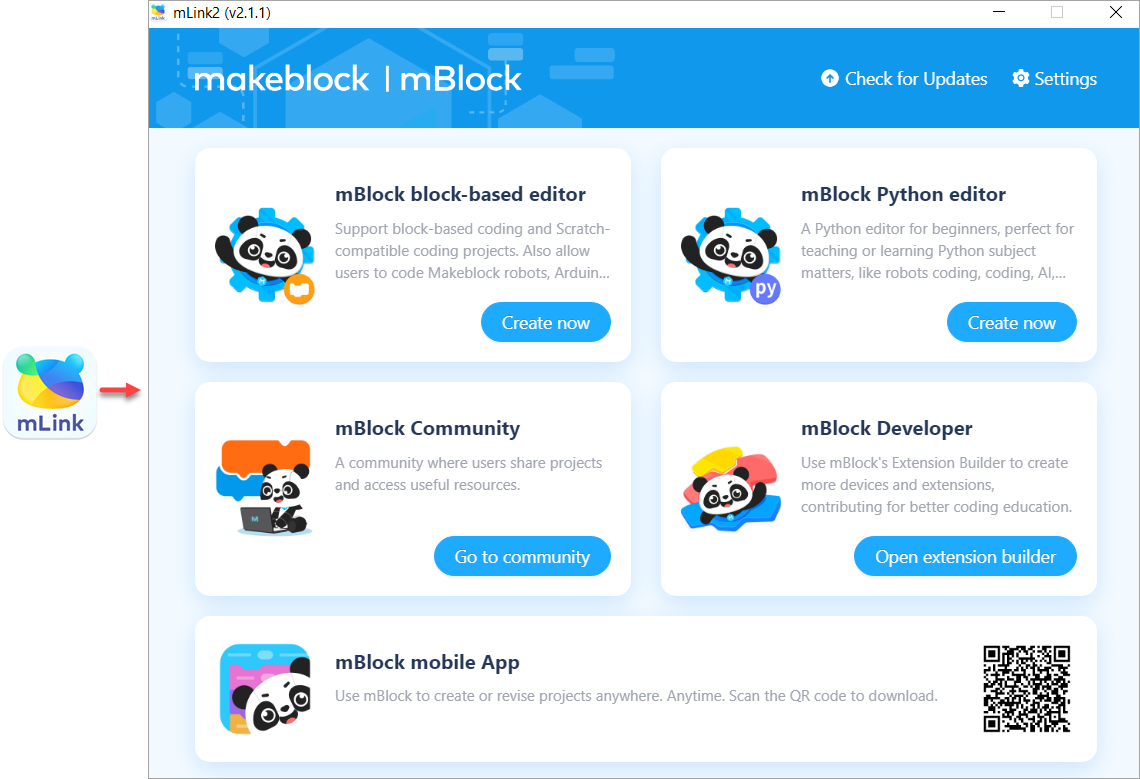 Icono de mLink 2, necesario para usar mBlock 5 desde el navegador