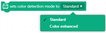 Bloque añadido para cambiar el modo de detección de color